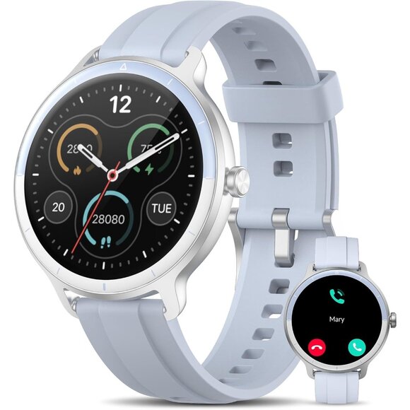 ⚡Frost Blue Smart Watch for Men Women Bluetooth Calling Compatible with Android - Picture 1 of 9